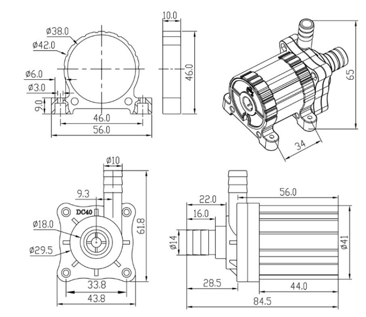 ZKSJ Dc18v Mini-Gleichstrompumpe 18-V-Gleichstromwasserpumpe Vertikale Gartenpumpe 