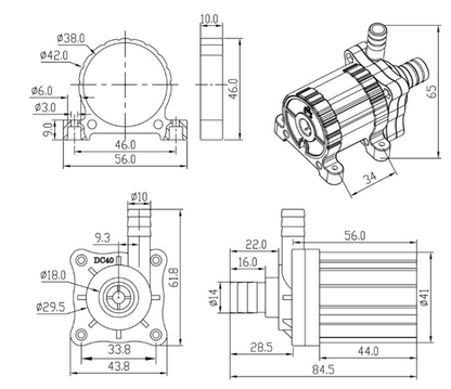 ZKSJ Dc18v Mini-Gleichstrompumpe 18-V-Gleichstromwasserpumpe Vertikale Gartenpumpe 