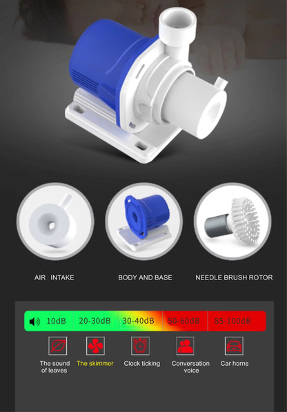 ZKSJ Protein Skimmer 500L/H 12V/8W Ocean Coral Reef Fish Saltwater Aquarium Pump