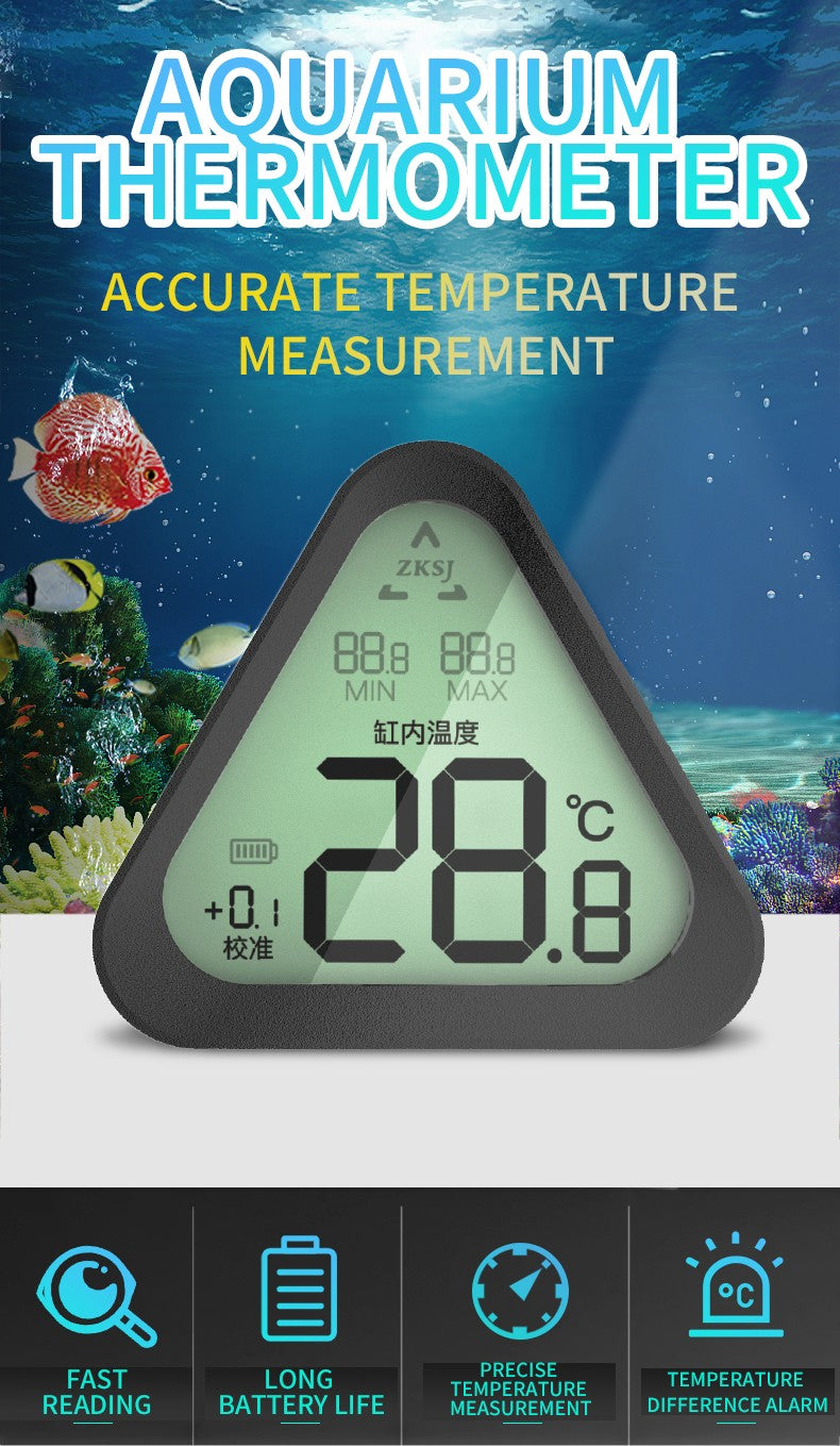 Digitales Aquariumthermometer, genaue LED-Anzeige auf ±0,9 °F, Aquariumthermometer