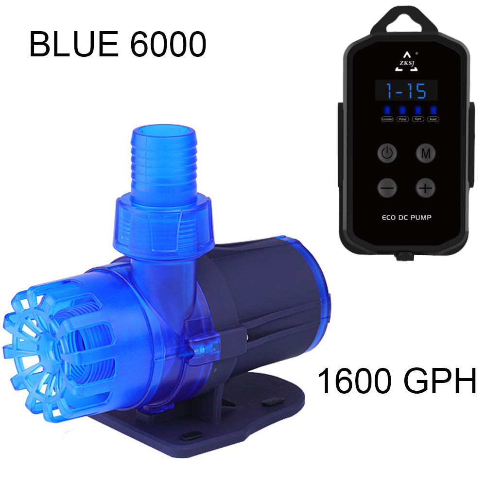 ZKSJ Aquarium Pump 1600GPH 6000L/H 70w DC Aquarium Water Pump for Submersible or External Use