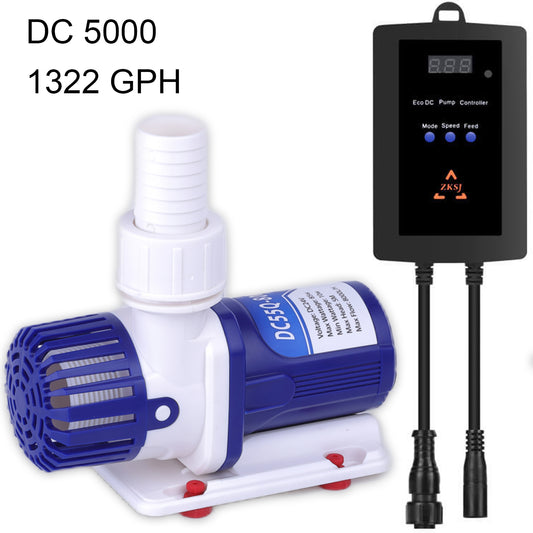 ZKSJ Aquarium Pump DC24V 5000L/H 20-speed Frequency Control