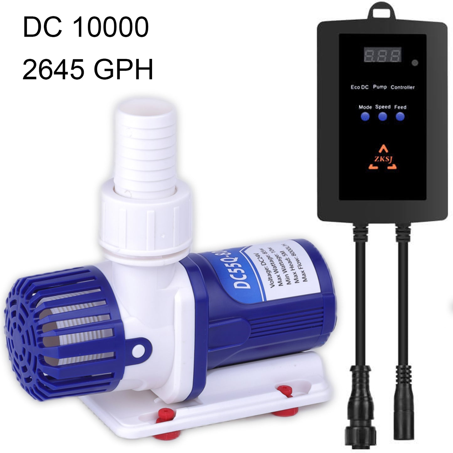 ZKSJ Large Flow Aquarium Pump with USB Adapter 10000L/H | ZKSJ Aquarium Pump Store