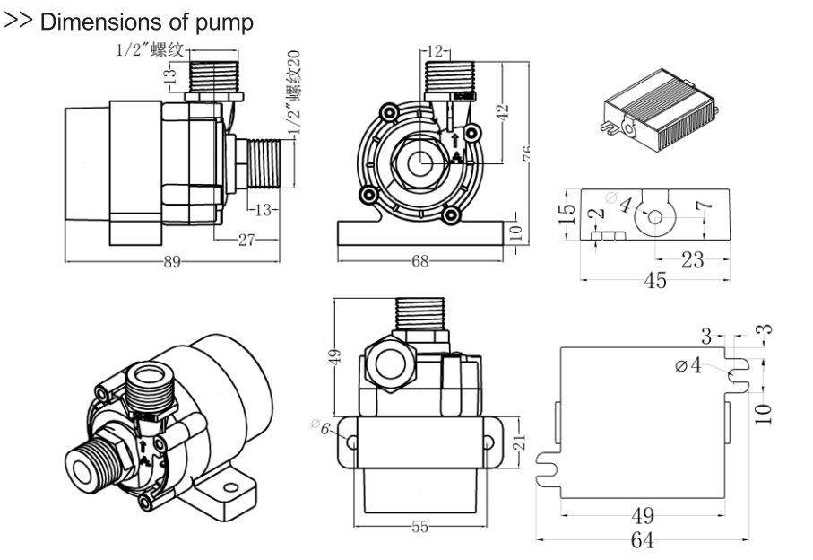 Lebensdauer ≥30000h 3 Phasen Bürstenloser Motor Tauchwasserpumpe Tauchwasserpumpe 