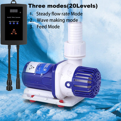 ZKSJ Aquariumpumpe DC24V 3000L/H 20-Gang-Frequenzumwandlungssteuerung Großer Durchfluss