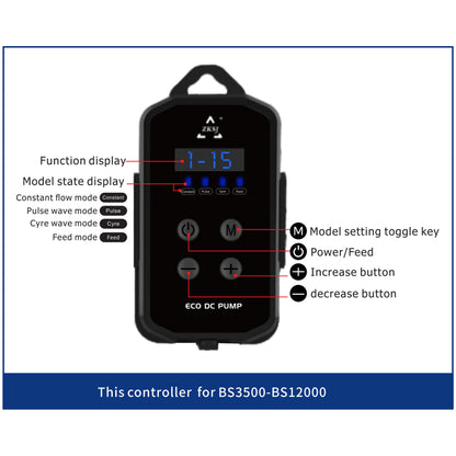 ZKSJ Aquarium Pump DC 24V 14-72W 6000L/H 1600GPH Aquarium Bottom Suction Submersible Pump with Controller